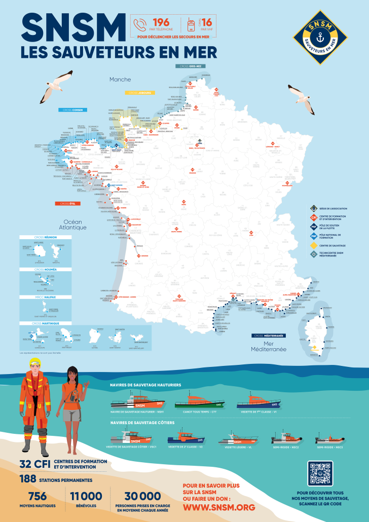 Carte de la flotte de la SNSM
